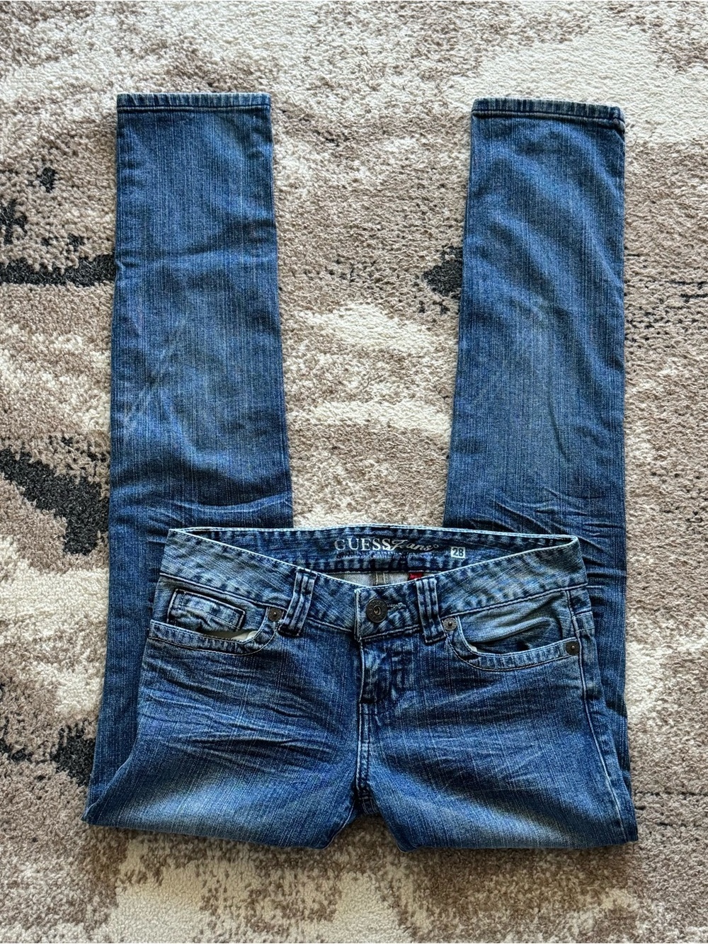 Y2K GUESS Women's Low Rise Blue Denim Skinny Jeans